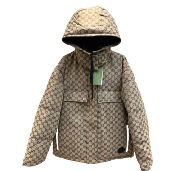 Gucci Down Hood Jacket Brown For Women