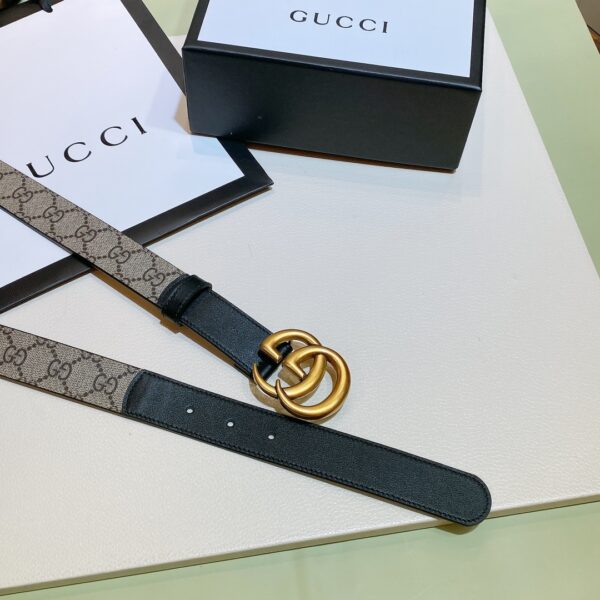1:1 Replica Gucci GG Belt With Double G Buckle Beige/Black, Women Belt ‎‎625839 92TLT 9769