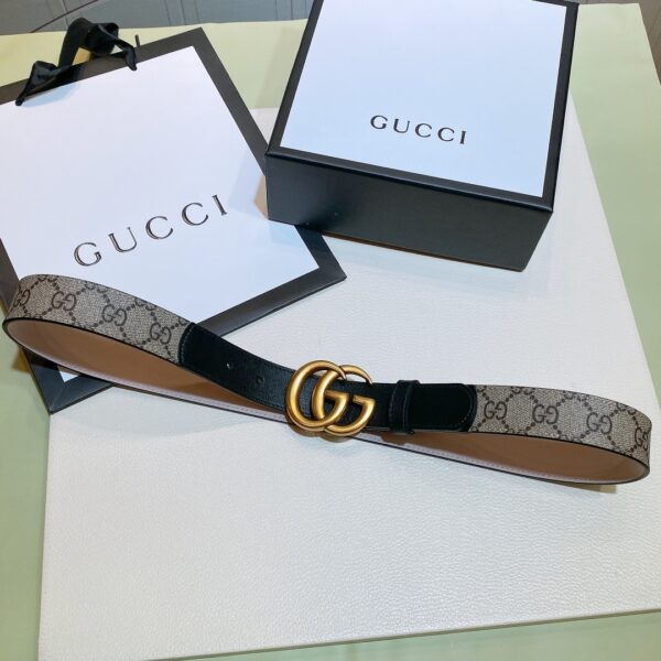 1:1 Replica Gucci GG Belt With Double G Buckle Beige/Black, Women Belt ‎‎625839 92TLT 9769