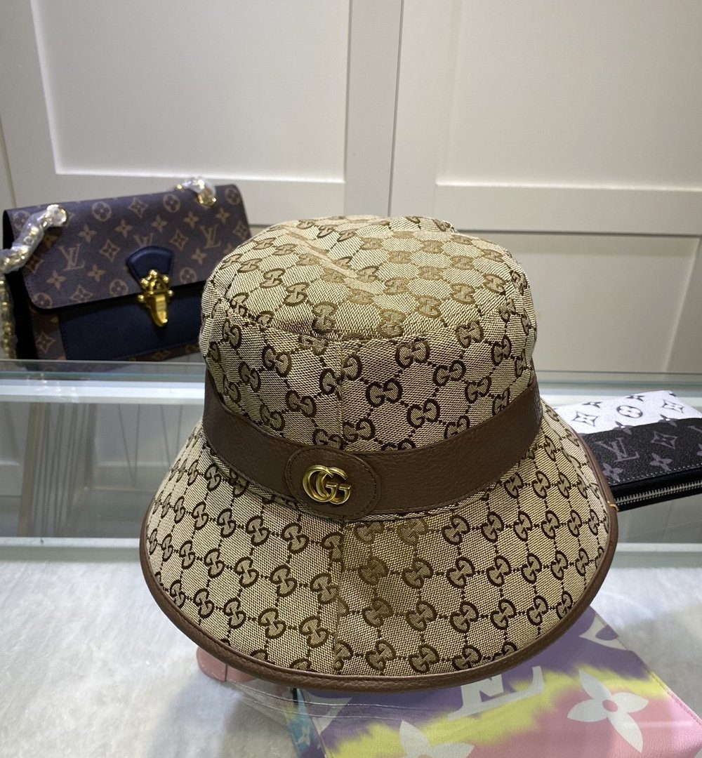 Gucci GG Canvas Bucket Hat Brown