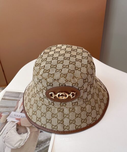 Gucci GG Canvas Bucket Hat With Horsebit Beige GG Hat