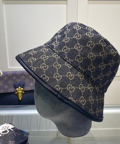 Gucci GG Denim Bucket Hat Black GG Hat