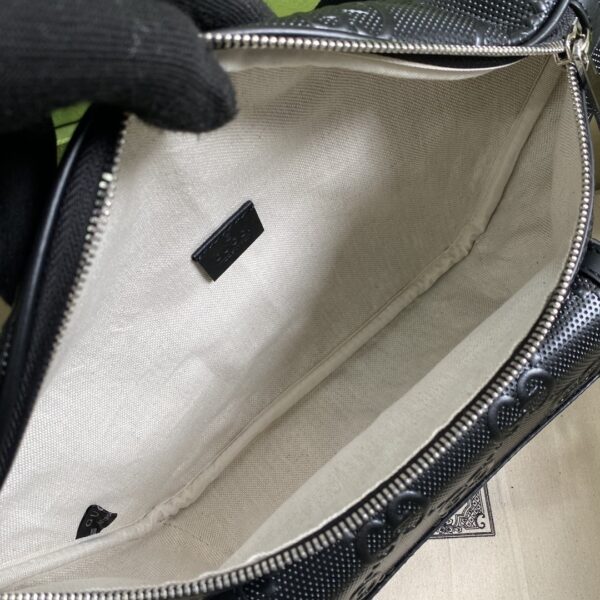 1:1 Replica Gucci GG Embossed Belt Bag Black GG Embossed For Men  11in/28cm GG 645093 1W3CN 1000