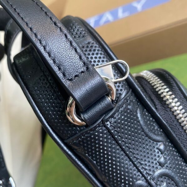 1:1 Replica Gucci GG Embossed Mini Bag Black GG Embossed For Men 6.7in/17cm GG 658553 1W3AN 1000