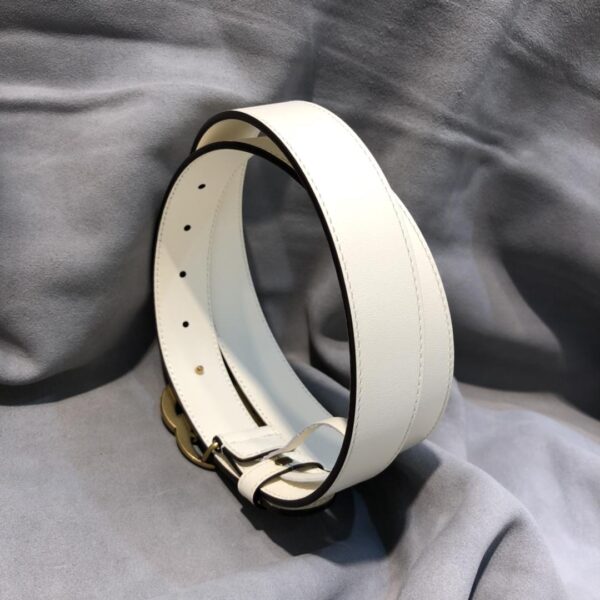 1:1 Replica Gucci GG Marmont Belt With Shiny Buckle White, Women Belt ‎409417