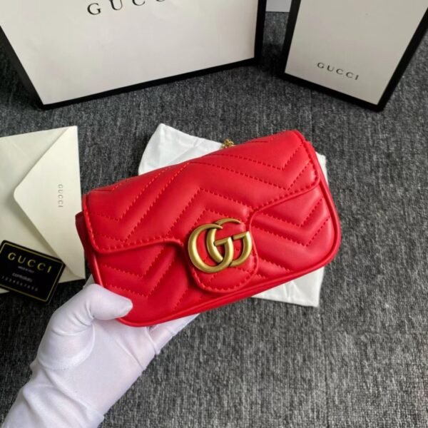 replica gucci gg marmont leather super mini bag red for women 62in157cm 476433 dtdct 6433