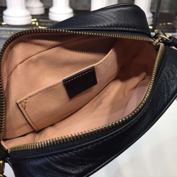 1:1 Replica Gucci GG Marmont Matelassé Mini Bag Black Matelassé Chevron For Women 7in/18cm GG 448065 DTD1T 1000