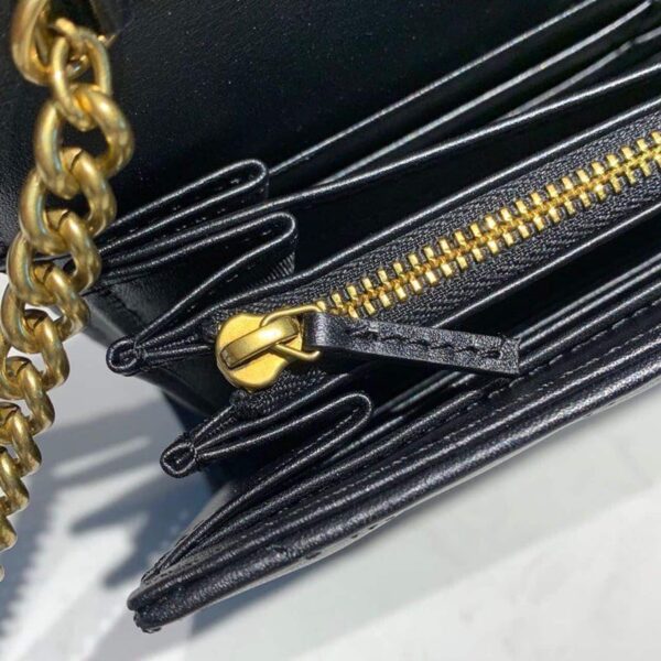 1:1 Replica Gucci GG Marmont Matelassé Mini Bag Black Matelassé Chevron With GG On The Back For Women 8in/20cm GG 474575 DTD1T 1000