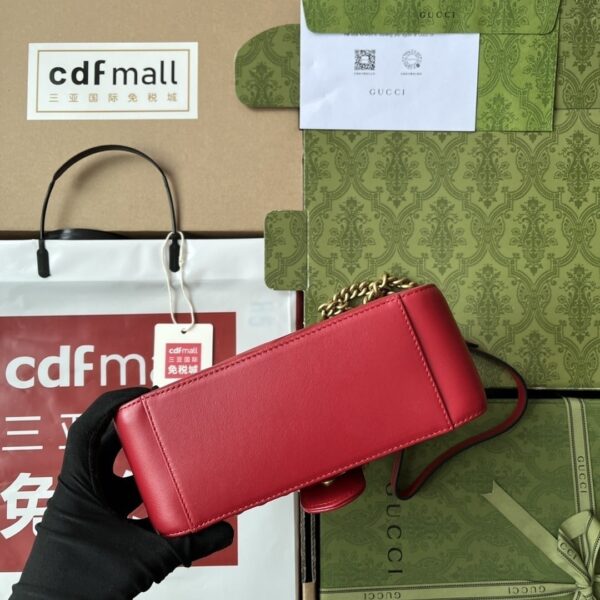 1:1 Replica Gucci GG Marmont Mini Top Handle Bag Red For Women, Women's Bags 8.3in/21cm GG ‎