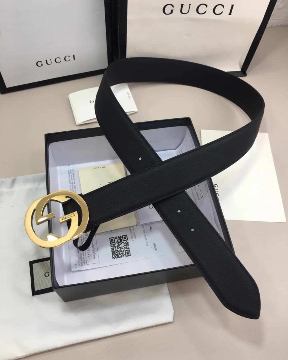 1:1 Replica Gucci GG Marmont Reversible Belt Black, Women Belt