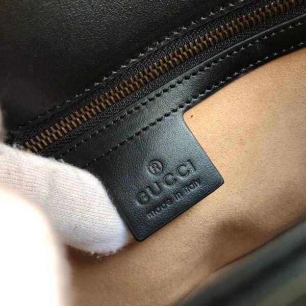 1:1 Replica Gucci GG Marmont Small Matelassé Shoulder Bag Black Matelassé Chevron For Women 10in/26cm 443497 DTDIT 1000