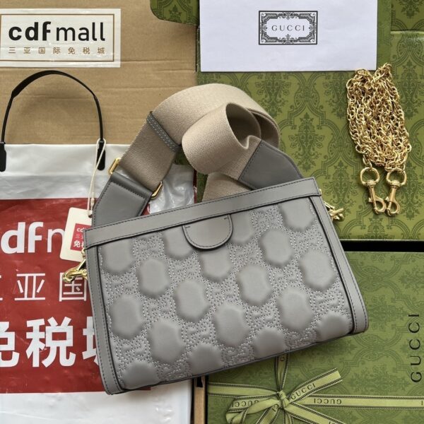 1:1 Replica Gucci GG Matelassé Small Bag Grey For Women, Women's Bags 10.2in/26cm GG‎ ‎702200 UM8HG 1563