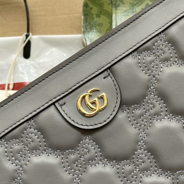 1:1 Replica Gucci GG Matelassé Small Bag Grey For Women, Women's Bags 10.2in/26cm GG‎ ‎702200 UM8HG 1563