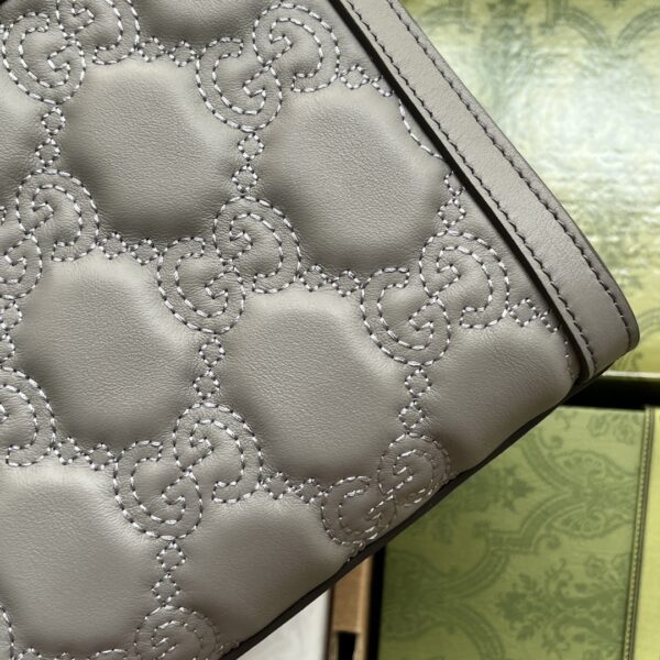 1:1 Replica Gucci GG Matelassé Small Bag Grey For Women, Women's Bags 10.2in/26cm GG‎ ‎702200 UM8HG 1563