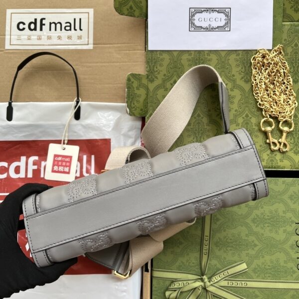 1:1 Replica Gucci GG Matelassé Small Bag Grey For Women, Women's Bags 10.2in/26cm GG‎ ‎702200 UM8HG 1563