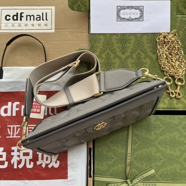 1:1 Replica Gucci GG Matelassé Small Bag Grey For Women, Women's Bags 10.2in/26cm GG‎ ‎702200 UM8HG 1563