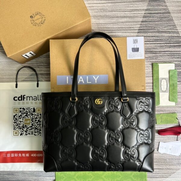 1:1 Replica Gucci GG  Medium Tote Black For Women, Women's Bags 15in/38cm GG ‎631685 UM8IG 1000