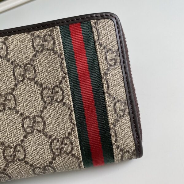 1:1 Replica Gucci GG Supreme Beige Zip Around Wallet For Men, Men's Wallets 19cm/7.5in GG