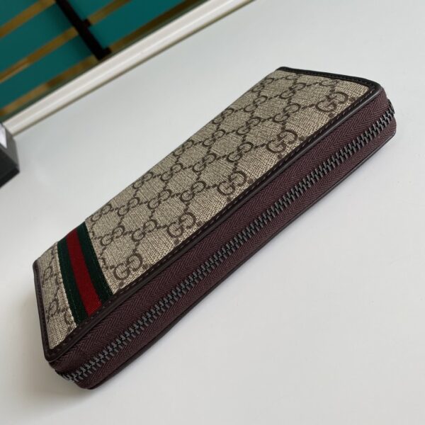 1:1 Replica Gucci GG Supreme Beige Zip Around Wallet For Men, Men's Wallets 19cm/7.5in GG