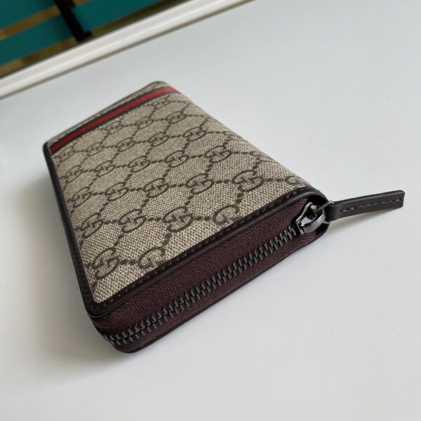 1:1 Replica Gucci GG Supreme Beige Zip Around Wallet For Men, Men's Wallets 19cm/7.5in GG