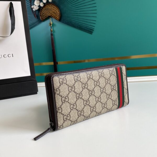 1:1 Replica Gucci GG Supreme Beige Zip Around Wallet For Men, Men's Wallets 19cm/7.5in GG