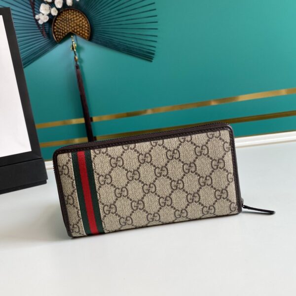 1:1 Replica Gucci GG Supreme Beige Zip Around Wallet For Men, Men's Wallets 19cm/7.5in GG