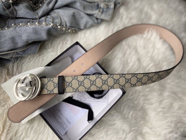 1:1 Replica Gucci GG Supreme Belt With G Buckle Beige, Women Belt ‎‎411924 KGDHN 4075