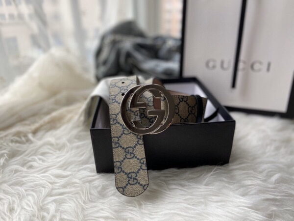 1:1 Replica Gucci GG Supreme Belt With G Buckle Beige, Women Belt ‎‎411924 KGDHN 4075