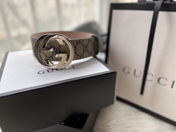 1:1 Replica Gucci GG Supreme Belt With G Buckle Beige, Women Belt ‎‎411924 KGDHN 4075