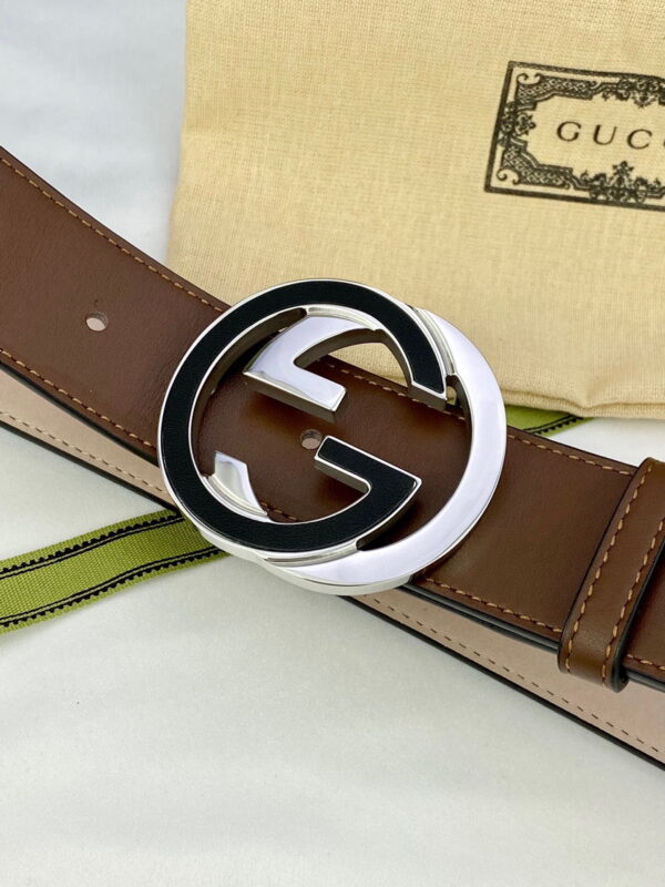 1:1 Replica Gucci GG Supreme Belt With Interlocking G Buckle Beige/Ebony And Brown GG Supreme Canvas For Women, Women Belt