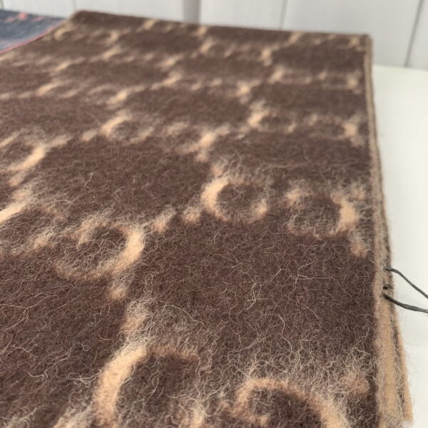 Gucci GG Wool Stole Scarf Brown 75in/190cm