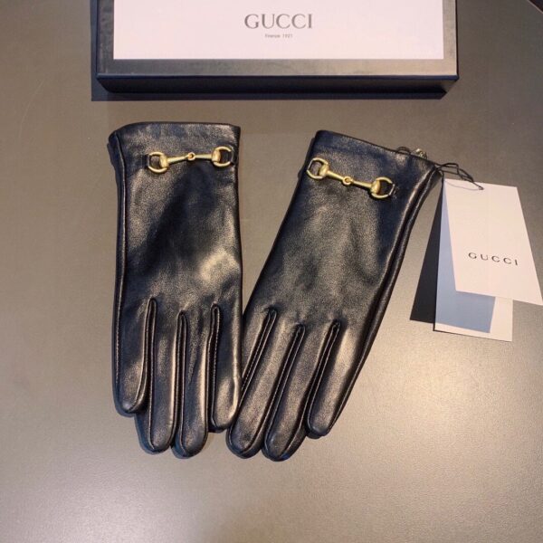 Gucci Gloves With Hoursebit In Black