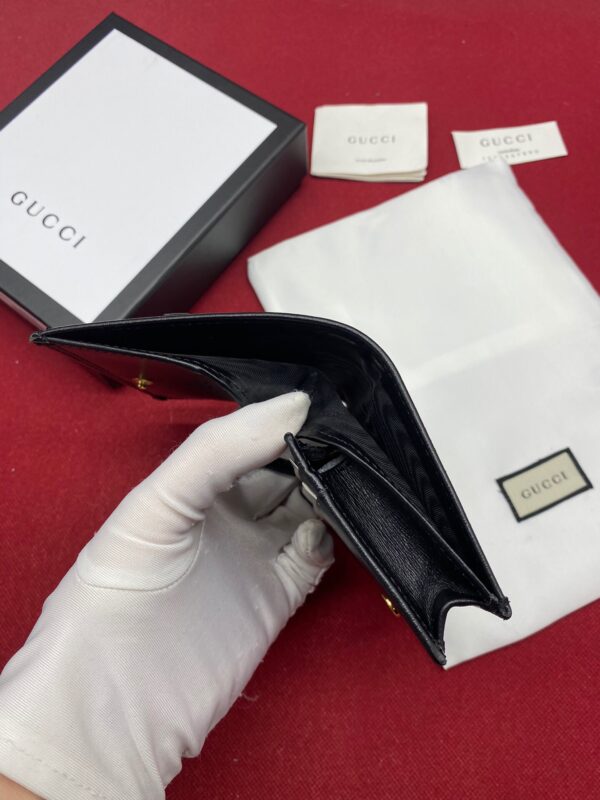 1:1 Replica Gucci Horsebit 1955 Card Case Wallet Black Women’s Wallet 11cm/4.3in GG ‎621887 0YK0G 1000