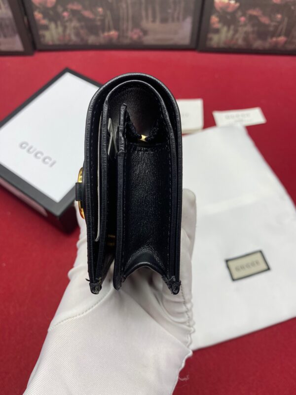 1:1 Replica Gucci Horsebit 1955 Card Case Wallet Black Women’s Wallet 11cm/4.3in GG ‎621887 0YK0G 1000