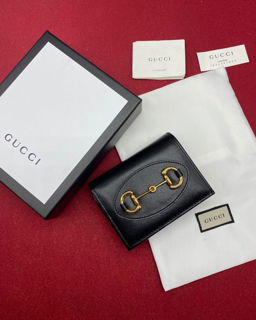 1:1 Replica Gucci Horsebit 1955 Card Case Wallet Black Women’s Wallet 11cm/4.3in GG 621887 0YK0G 1000