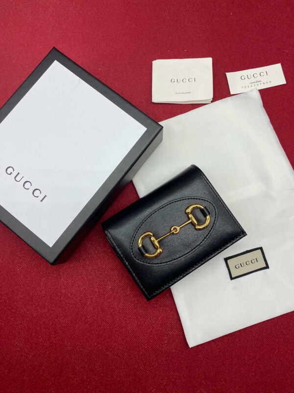 1:1 Replica Gucci Horsebit 1955 Card Case Wallet Black Women’s Wallet 11cm/4.3in GG ‎621887 0YK0G 1000