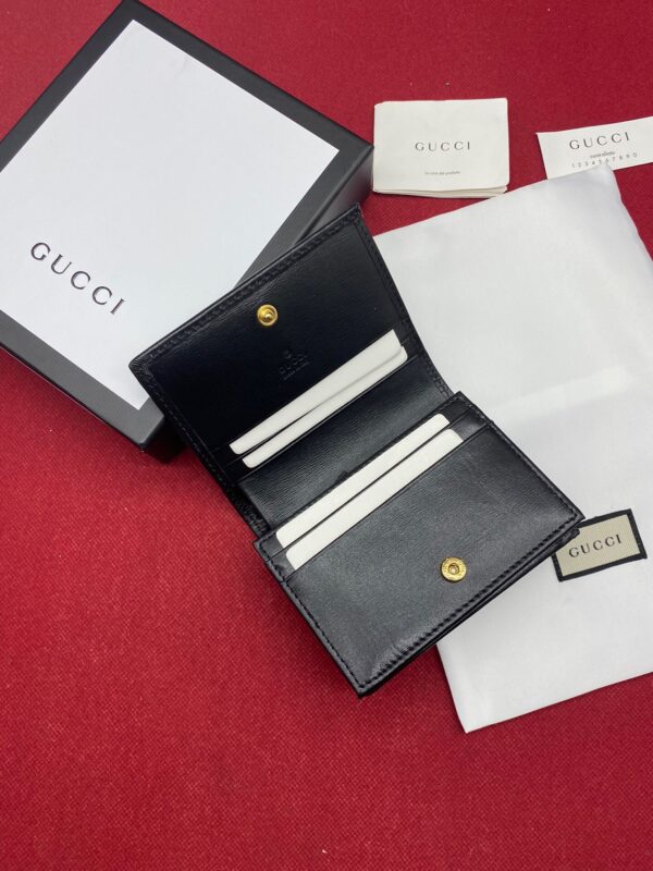 1:1 Replica Gucci Horsebit 1955 Card Case Wallet Black Women’s Wallet 11cm/4.3in GG ‎621887 0YK0G 1000