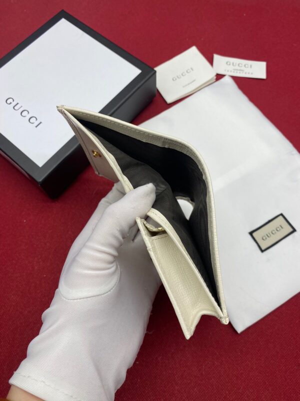 1:1 Replica Gucci Horsebit 1955 Card Case Wallet Light Grey Women's Wallet 11cm/4.3in GG 621887 92TCG 9761