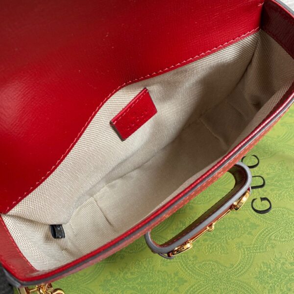 1:1 Replica Gucci Horsebit 1955 GG Mini Bag Red For Women, Women's Bags 8in/21cm GG