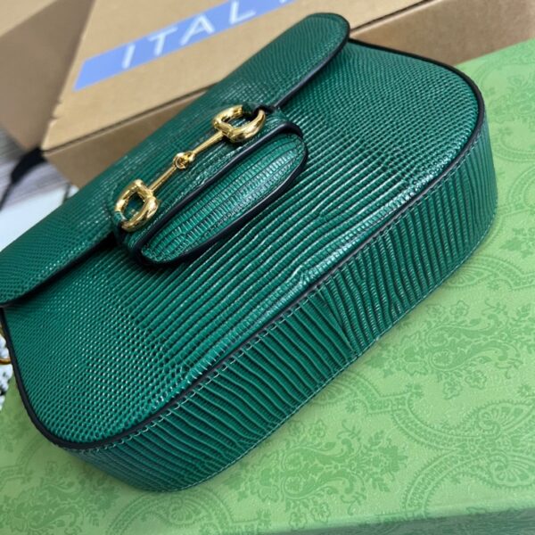 1:1 Replica Gucci Horsebit 1955 Lizard Mini Bag Green For Women, Women's Bags 8in/20cm GG‎ ‎675801 LUZ0G 3154