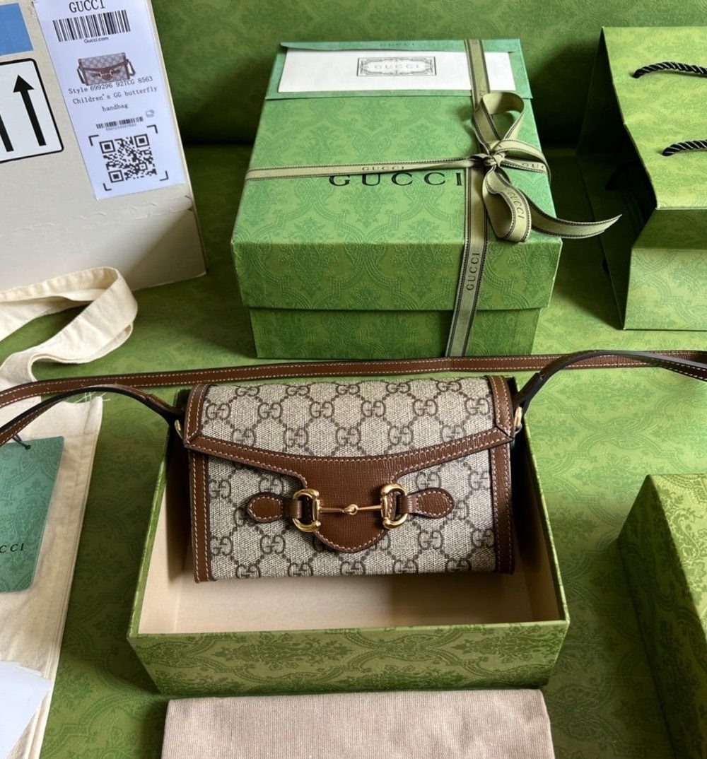 1:1 Replica Gucci Horsebit 1955 Mini Bag Beige For Women, Women's Bags 7.1in/18cm GG 699296 92TCG 8563