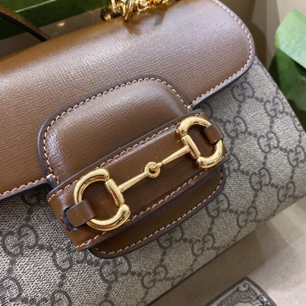 1:1 Replica Gucci Horsebit 1955 Mini Bag Brown For Women, Women's Bags 8.7in/22cm GG ‎703848 9AAAJ 8563