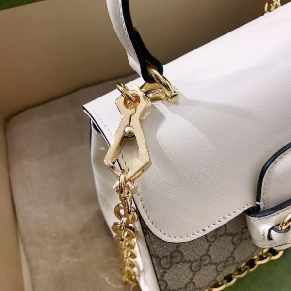 1:1 Replica Gucci Horsebit 1955 Mini Bag White For Women, Women's Bags 8.7in/22cm GG ‎703848 92TCK 9761