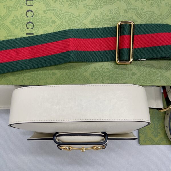 1:1 Replica Gucci Horsebit 1955 Mini Bag White For Women, Women's Bags 8in/21cm GG 658574 18YSG 9068