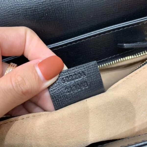 1:1 Replica Gucci Horsebit 1955 Shoulder Bag Black Textured With A Vintage Effect For Women 9.8in/25cm GG ‎602204 1DB0G 1000
