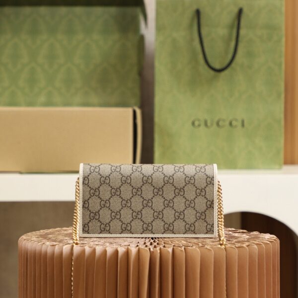 1:1 Replica Gucci Horsebit 1955 Wallet With Chain 19cm Beige