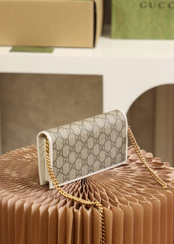 1:1 Replica Gucci Horsebit 1955 Wallet With Chain 19cm Beige