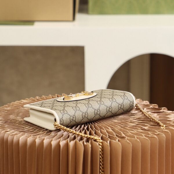 1:1 Replica Gucci Horsebit 1955 Wallet With Chain 19cm Beige