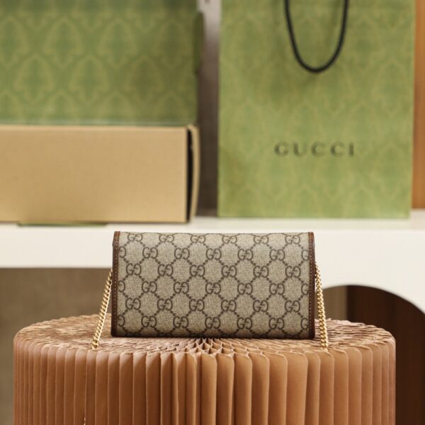 1:1 Replica Gucci Horsebit 1955 Wallet With Chain 19cm Beige