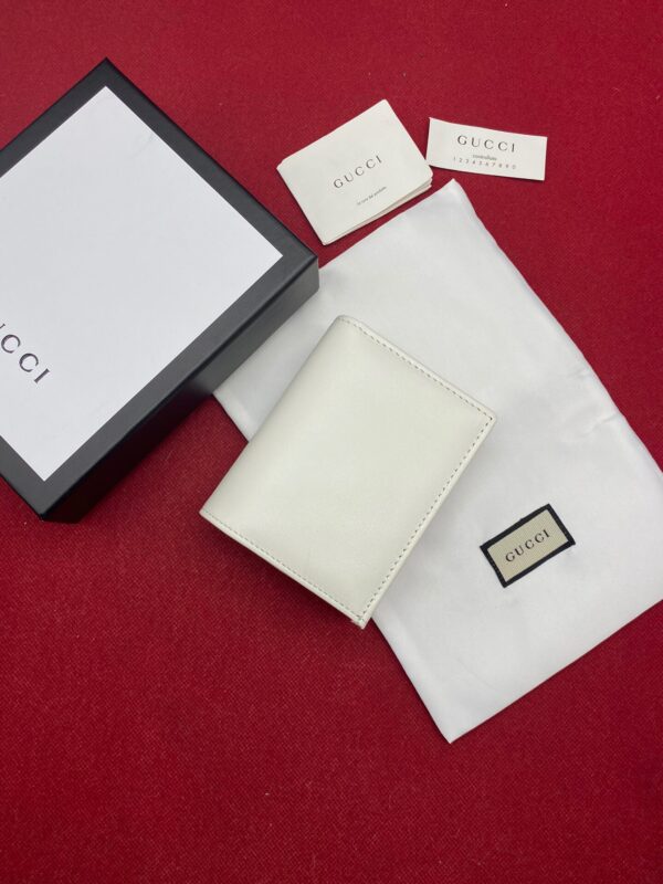 1:1 Replica Gucci Horsebit 1955 White Card Case Women's Wallet 11cm/4.3in GG ‎621887 0YK0G 9022